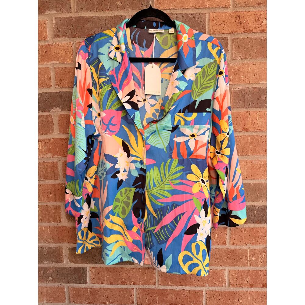 Van Winkle & Co Pajama Tropical Button Top Size XL NWT